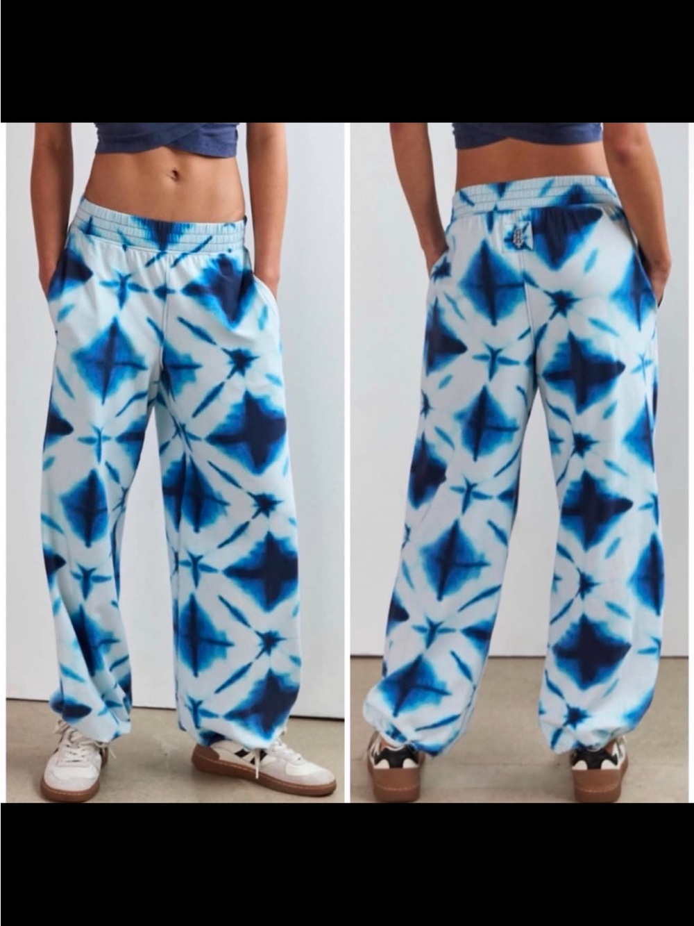FP Movement by Free People Blue Tie-Dye Jogger Pants Hot crossover printed pants